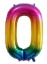 Picture of 40'' Foil Balloon Shape Number 0 - Bright Rainbow (1pc)