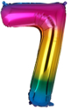 Picture of 40'' Foil Balloon Shape Number 7 - Bright Rainbow (1pc)