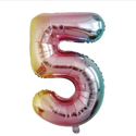 Picture of 40'' Foil Balloon Shape Number 5 - Pastel Rainbow (1pc)