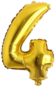 Picture of 16" Foil Balloon - Gold Number - 4 (1pc)