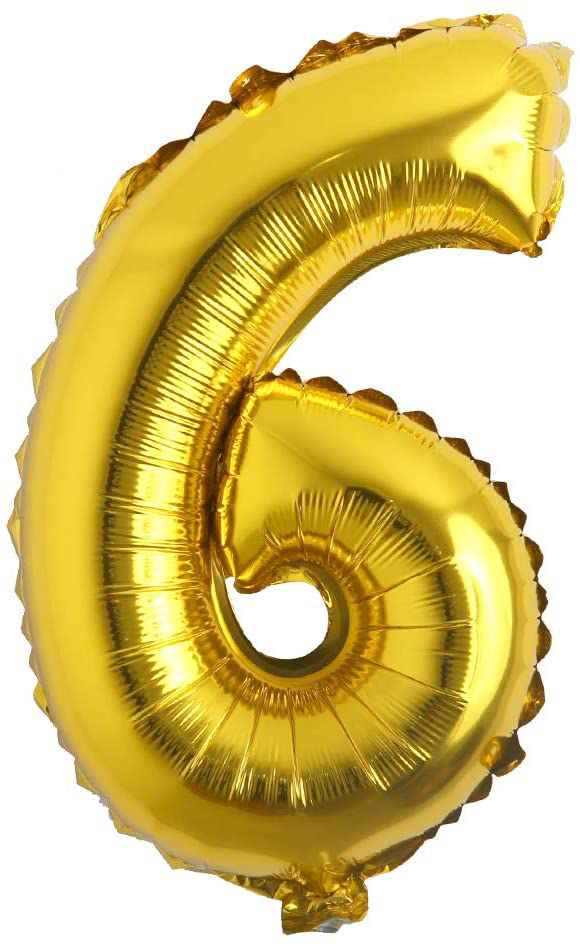 Picture of 16" Foil Balloon - Gold Number - 6 (1pc)