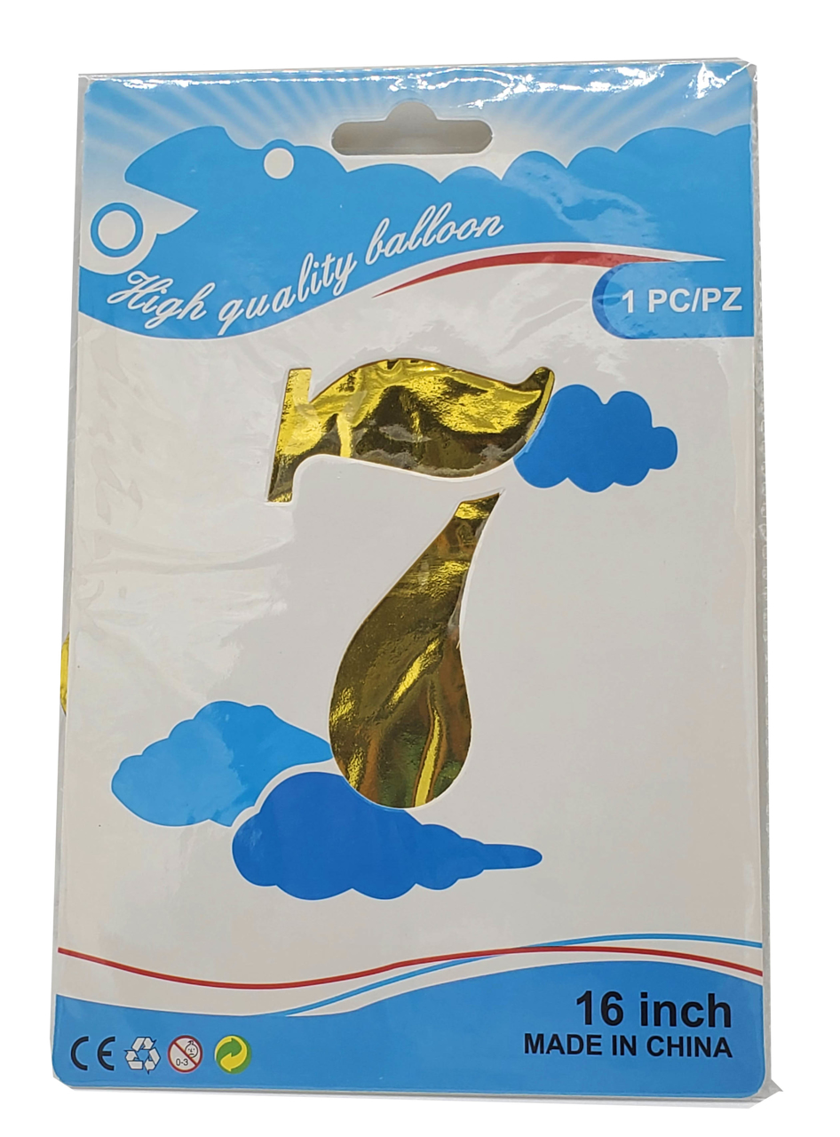 Picture of 16" Foil Balloon - Gold Number - 7 (1pc)