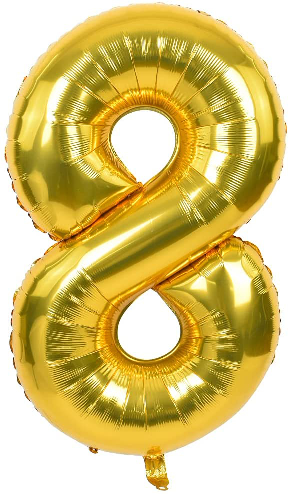 Picture of 16" Foil Balloon - Gold Number - 8 (1pc)