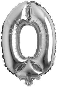 Picture of 16" Foil Balloon - Silver Number - 0 (1pc)