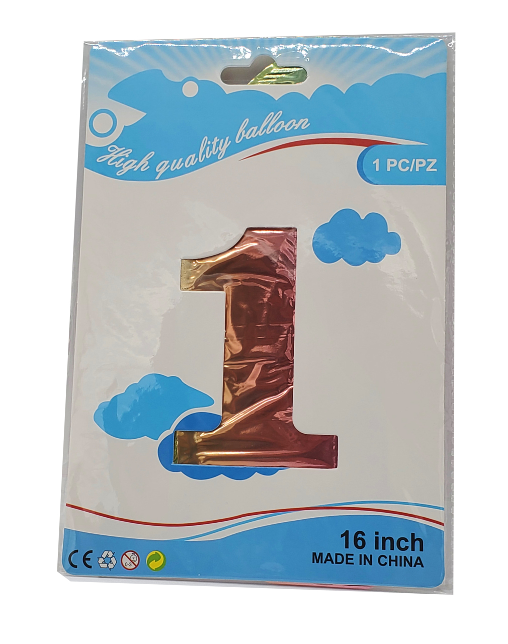 Picture of 16" Foil Balloon - Rainbow Number - 1 (1pc)