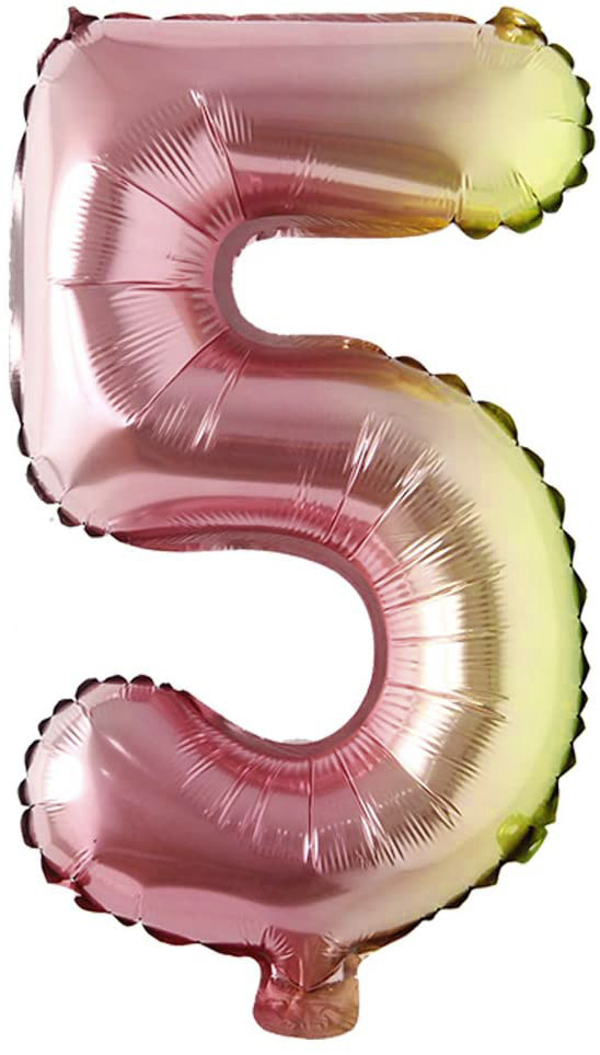 Picture of 16" Foil Balloon - Rainbow Number - 5 (1pc)