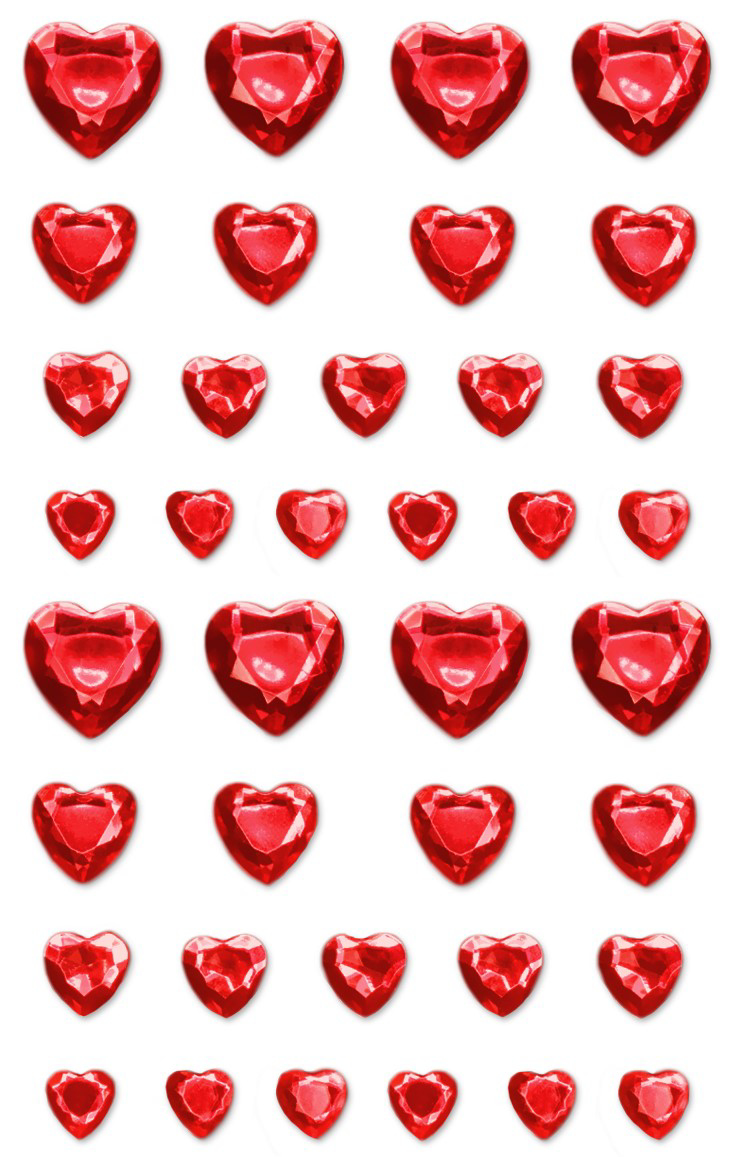 Picture of Peel-n-Stick Gem Embellishments - Red Hearts (SS900C)