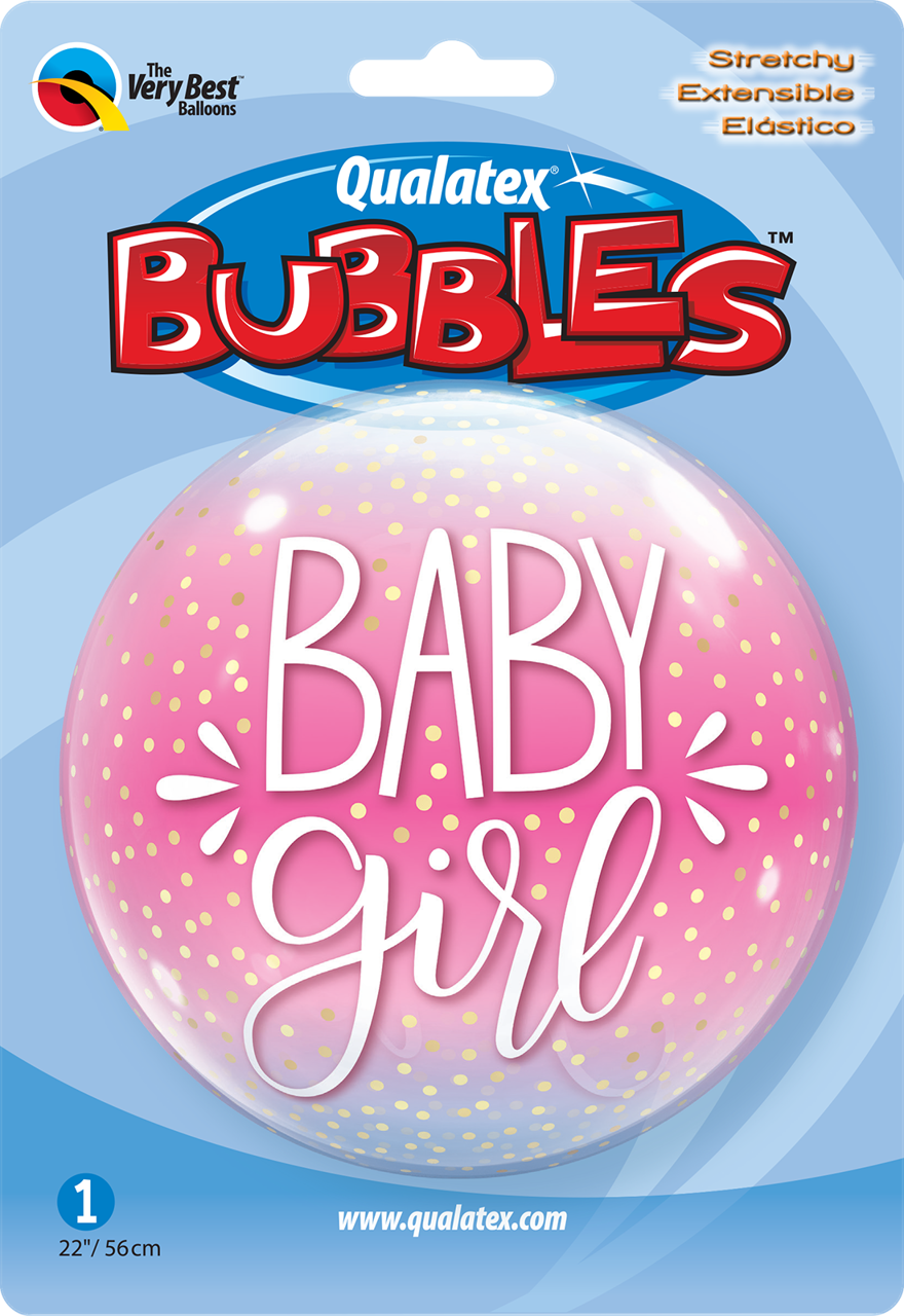 Picture of 22″ Baby Girl Pink & Confetti Dots Single Bubble (1pc)
