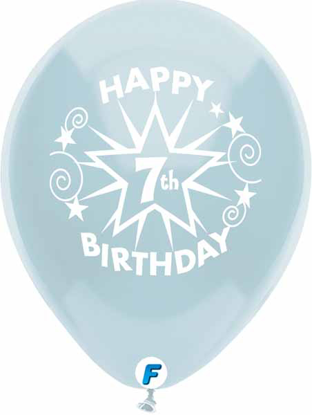 Picture of 12 Inch Funsational Balloons - Happy 7th Birthday(8/Bag Assorted )