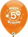 Picture of 12 Inch Funsational Balloons - Happy 5th Birthday (8/Bag Assorted )