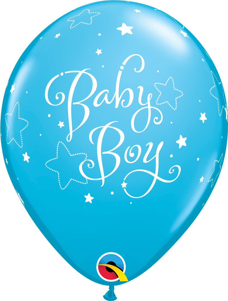 Picture of Qualatex 11'' Baby Boy Stars - Blue Latex balloons  50/bag