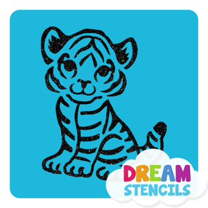 Picture of Baby Tiger Glitter Tattoo Stencil - HP-328 (5pc pack)