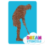 Picture of Golf Putting Glitter Tattoo Stencil - HP-342 (5pc pack)