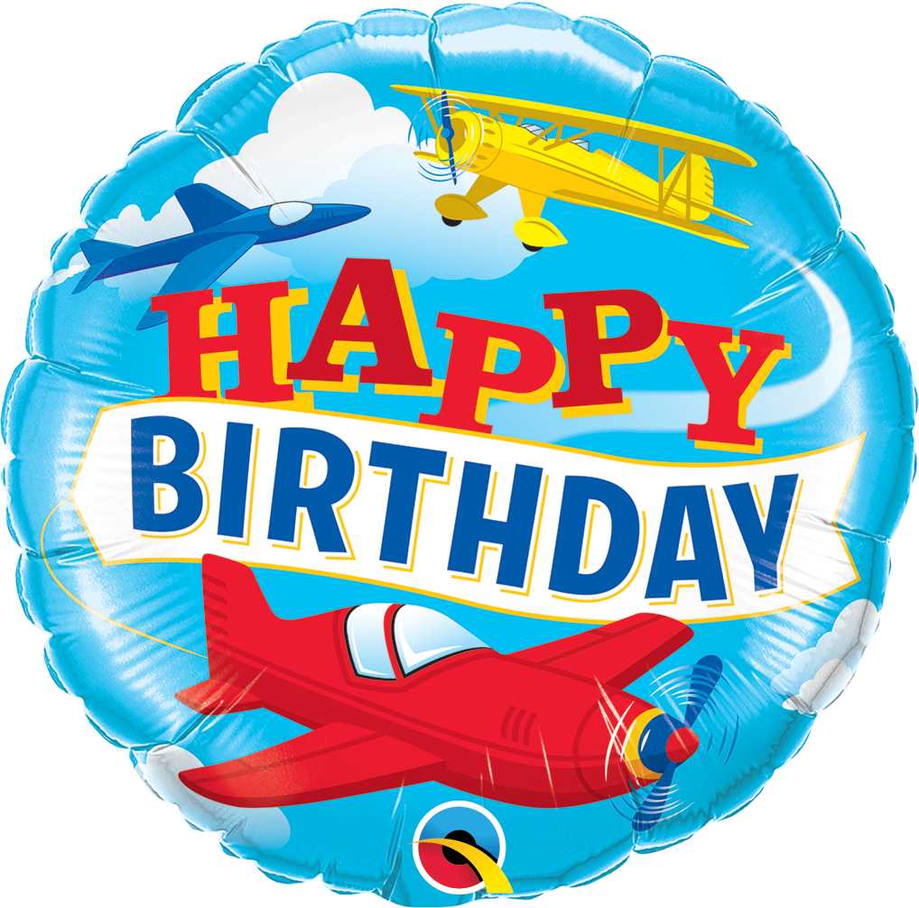 Picture of 18"  Birthday Airplanes Foil Balloon (1pc)