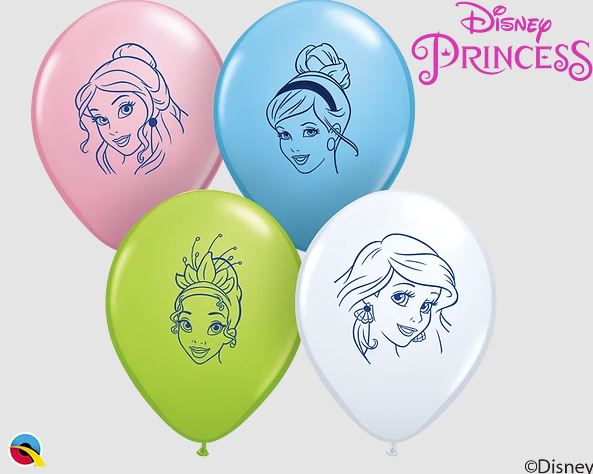 Qualatex 5 Disney Princess Faces Assortment Latex