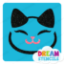Picture of Cat Face Glitter Tattoo Stencil - HP-399 (5pc pack)