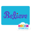 Picture of Awareness Ribbon Believe Glitter Tattoo Stencil - HP-419 (5pc pack)