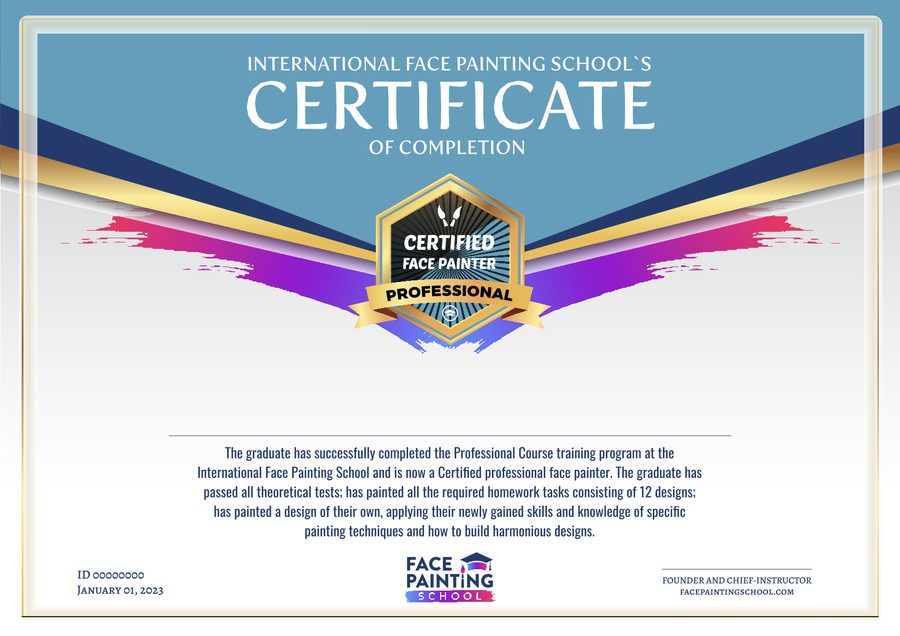 IFPS Certified Professional Face Painter certificate
