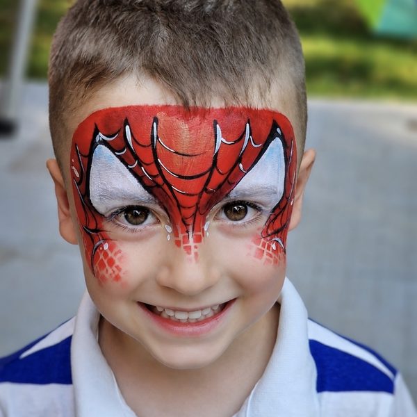 Spider-hero face painting