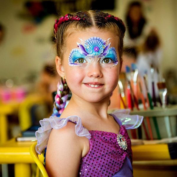 Mermaid crown face painting